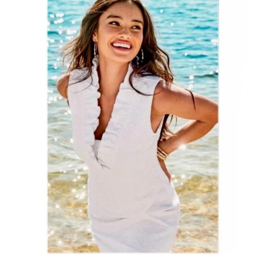 Lilly Pulitzer Tisbury Shift Dress - NWT - Resort White - Knit Jacquard - Large